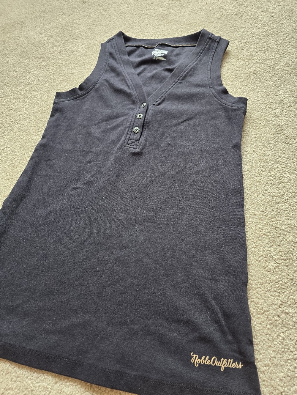Noble Outfitters 100% Cotton Long Tank Womens Size Small Navy Blue